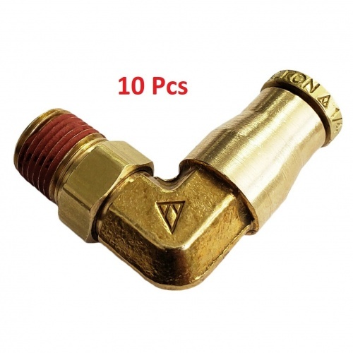 10xPush In To Easy Connect Brass Swivel Air Male Elbow Fitting 1/4 OD x 1/8 NPT